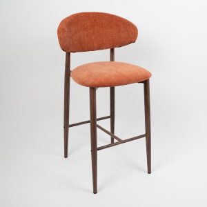 SCARLETT STOOL METAL LIGHT WALNUT - DION CLAY