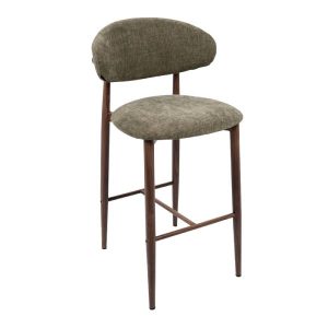 SCARLETT STOOL METAL LIGHT WALNUT - DION KHAKI