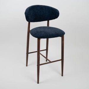 SCARLETT STOOL METAL LIGHT WALNUT - DION NAVY