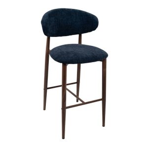 SCARLETT STOOL METAL LIGHT WALNUT - DION NAVY